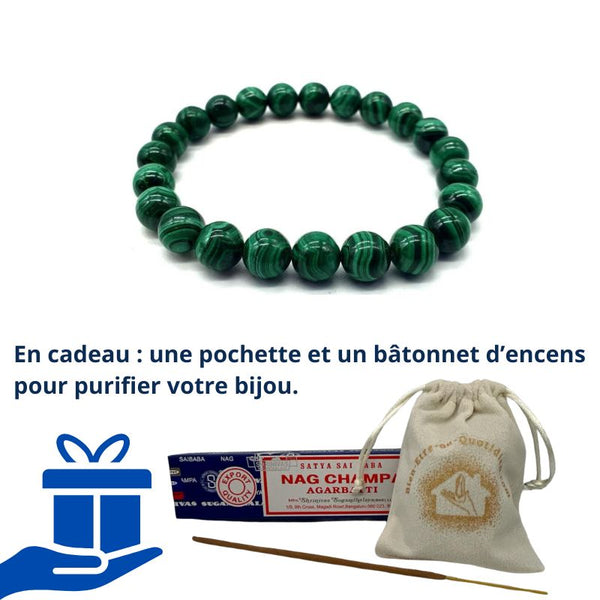 Bracelet en Malachite AA - "Pierre d'Équilibre Émotionnel" Naturelle