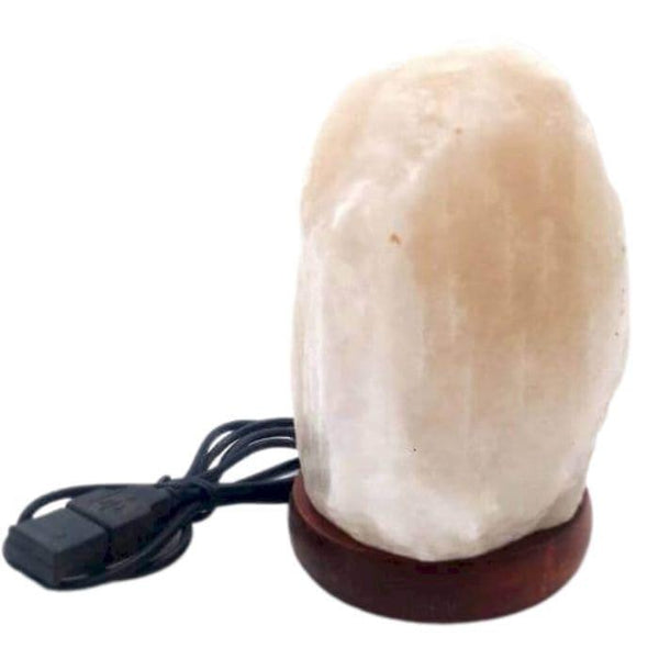 Lampe de chevet en Pierre de Sel Naturel - Blanche - LumiĂšres des chakras - Bien-Etre-Au-Quotidien.com