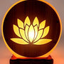 lampe de sel de l'Himalaya fleur de lotus