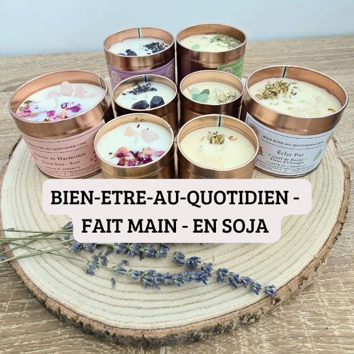 COLLECTION BOUGIES BIEN-ETRE-AU-QUOTIDIEN - FAITES MAIN - CIRE DE SOJA NATURELLE