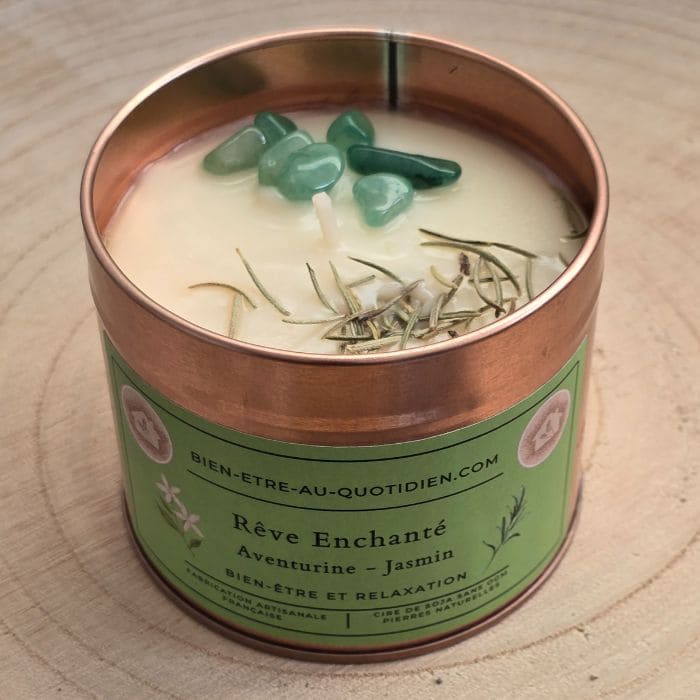 Bougie Aventurine et Jasmin "Rêve Enchanté" - 90g