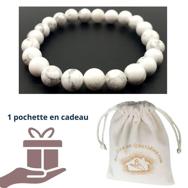 Bracelet Howlite Naturelle : Apaisement & Relaxation - Bien-Etre-Au-Quotidien.com