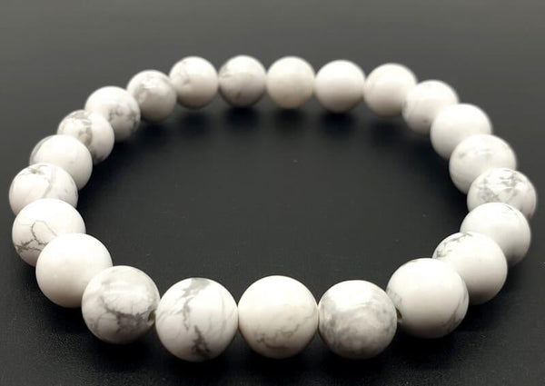 Bracelet en Howlite - "Pierre de Sérénité et de Relaxation" Naturelle - Bien-Etre-Au-Quotidien