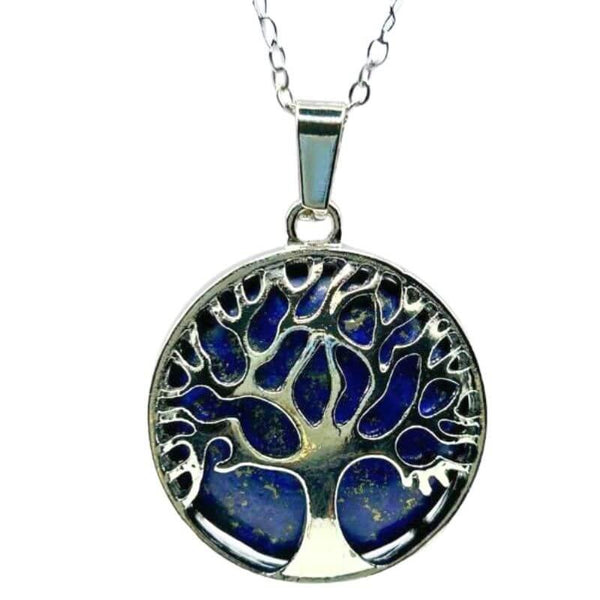 Collier-Pendentif Lapis-Lazuli – Arbre de vie - Bien-Etre-Au-Quotidien.com