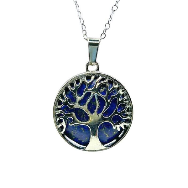 Collier-Pendentif Lapis-Lazuli – Arbre de vie - Bien-Etre-Au-Quotidien.com