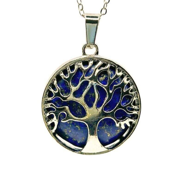 Collier-Pendentif Lapis-Lazuli – Arbre de vie - Bien-Etre-Au-Quotidien.com