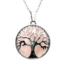 Collier-Pendentif Quartz Rose – Arbre de vie - Bien-Etre-Au-Quotidien.com