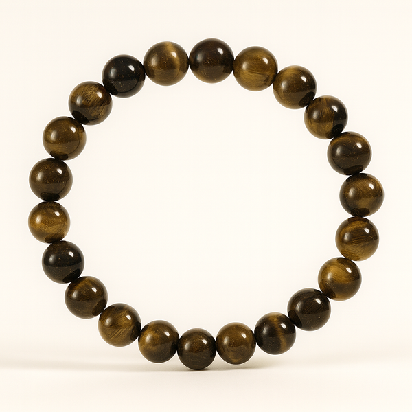 Bracelet OEil de Tigre 8mm - Tressé de Force & de Clarté