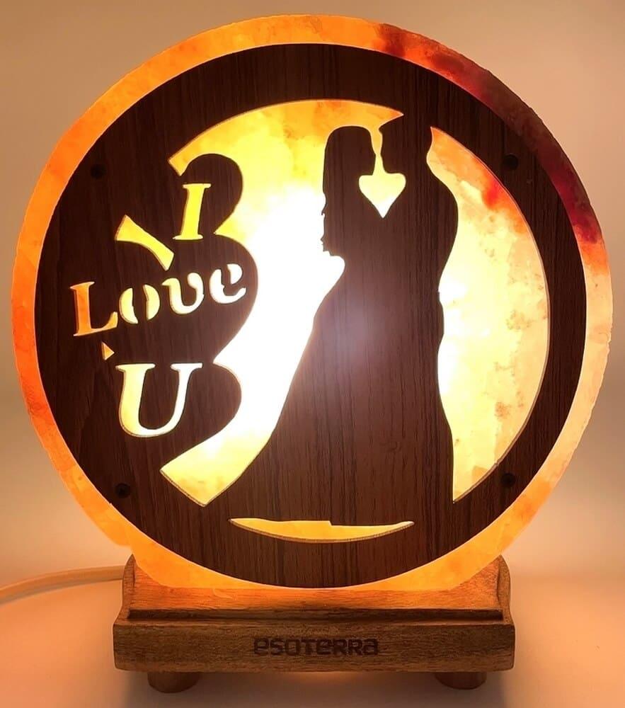 lampe de sel de l'Himalaya couple amoureux I love you