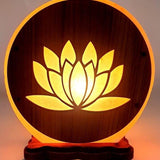 lampe de sel de l'Himalaya fleur de lotus