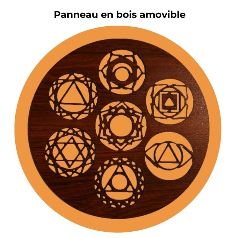 Lampe en Pierre de Sel de l'Himalaya - 7 Chakras