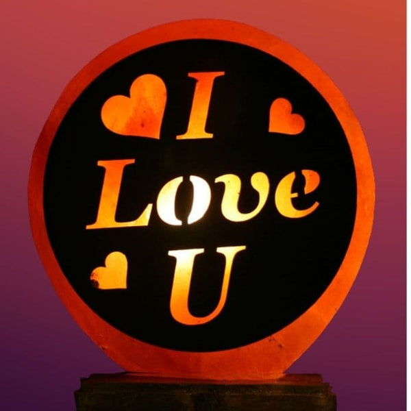 Lampe en Pierre de Sel de l'Himalaya - I Love U